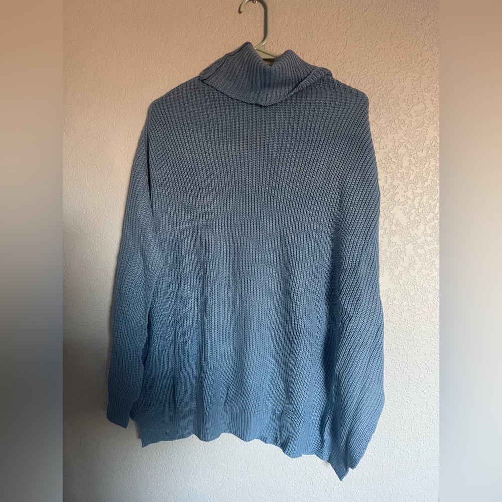 Light blue sweater poncho